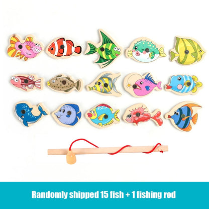 Wooden fishing toy